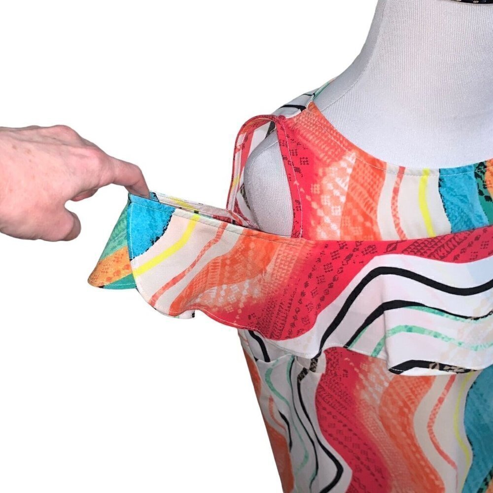 Unbranded Women's Open Shoulder Top S Small Multicolor Polyester - Picture 2 of 4